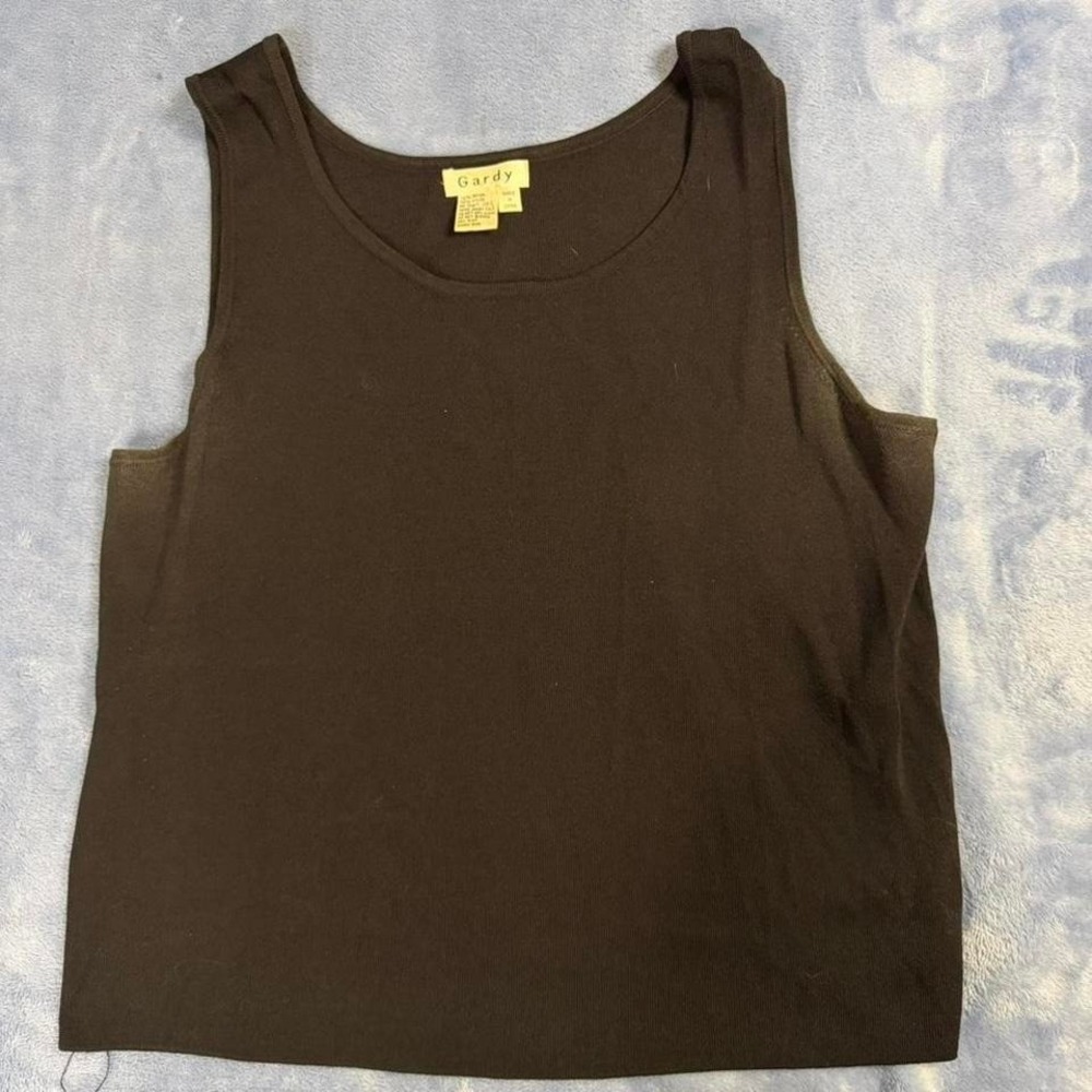 Vintage Black gardy cropped tank‎ top Size L